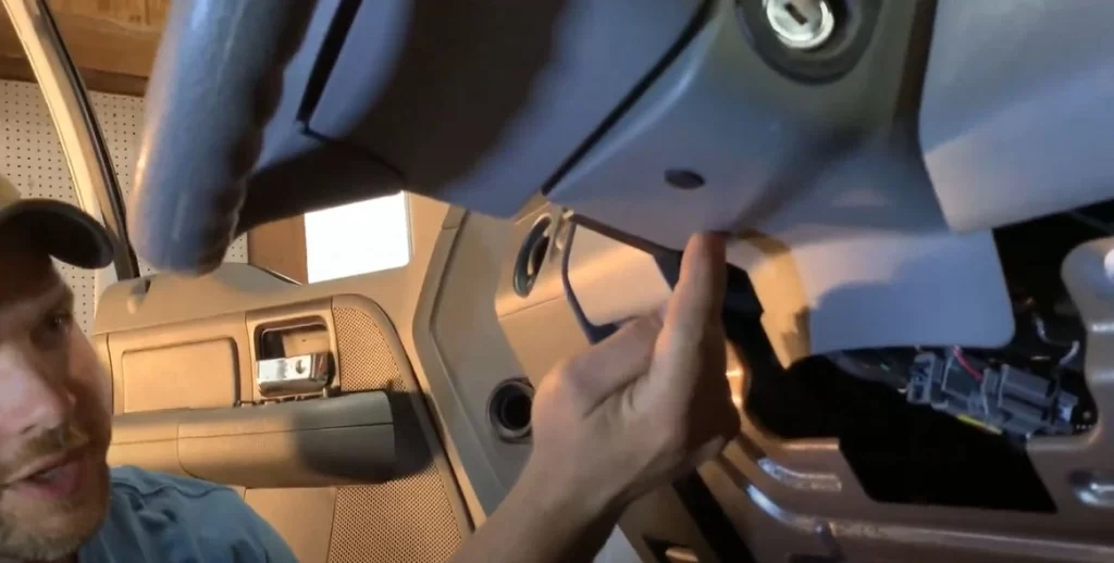 remove the panel under the steering wheel